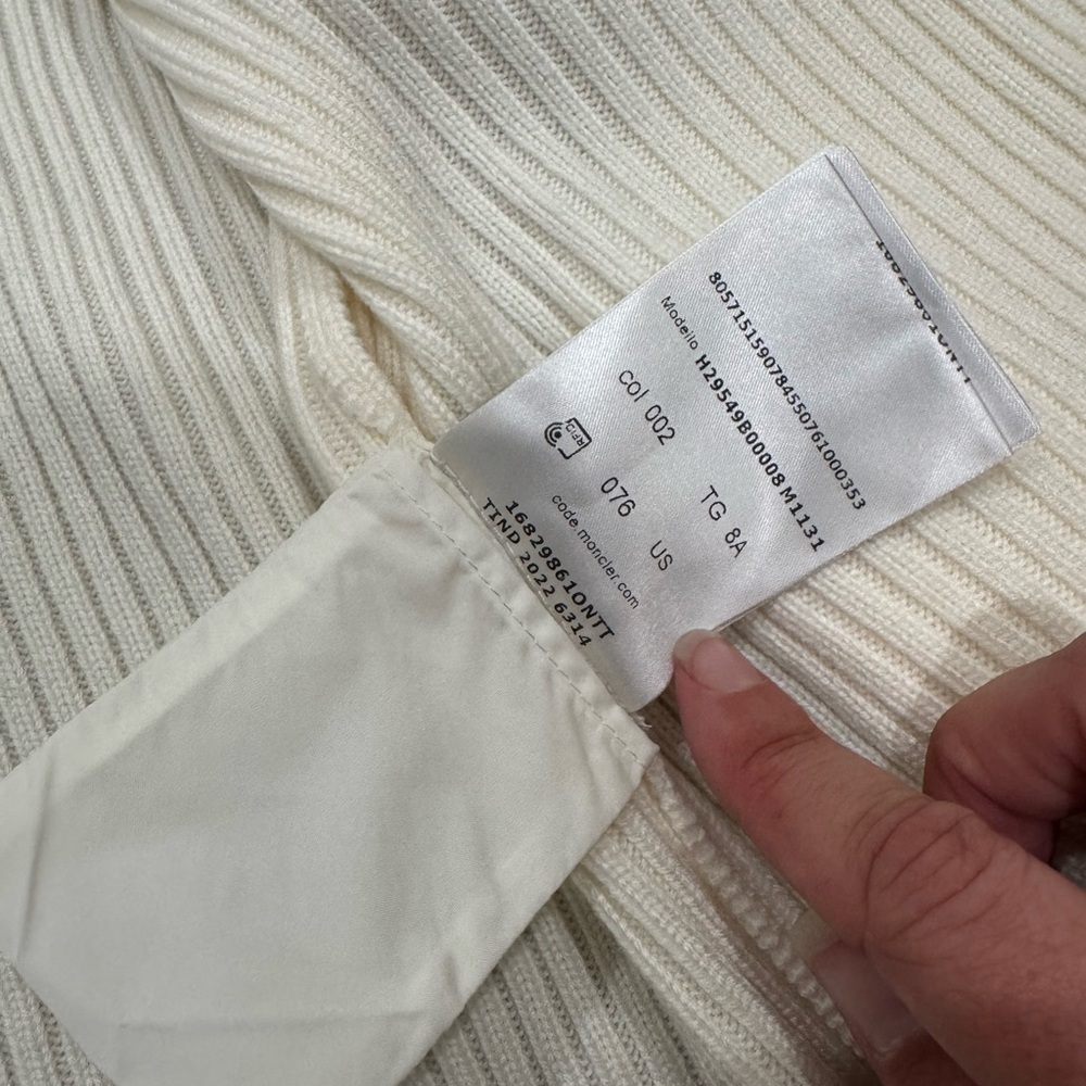 Moncler Cardigan Tricot White Zip Up Knitted Sweater Cardigan - Picture 8 of 13